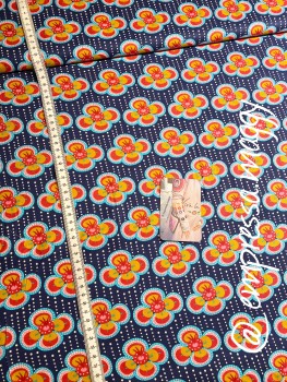 Baumwolle Druck Fiona Hewitt - Blumen -blau