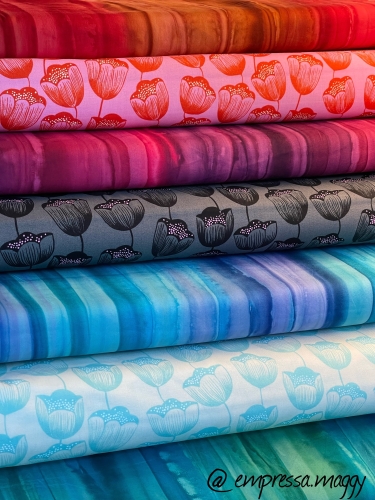 Patchwork Baumwolle - Sarah Watts - Firefly - Tulpen - Creme