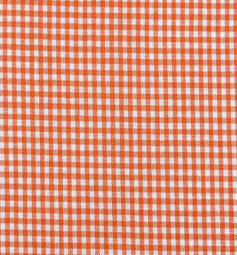 Baumwolle Webware - Vichy Karo - 2 mm - Weiß/Orange