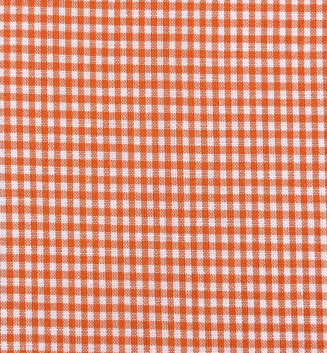 Baumwolle Webware - Vichy Karo - 2 mm - Weiß/Orange