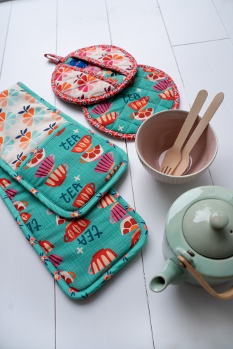 Preview: Canvas Hamburger Liebe - In my Kitchen -  Earl Grey - Türkis