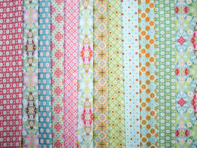 Swafing Baumwolle - Julia - Blütenornament - Blau