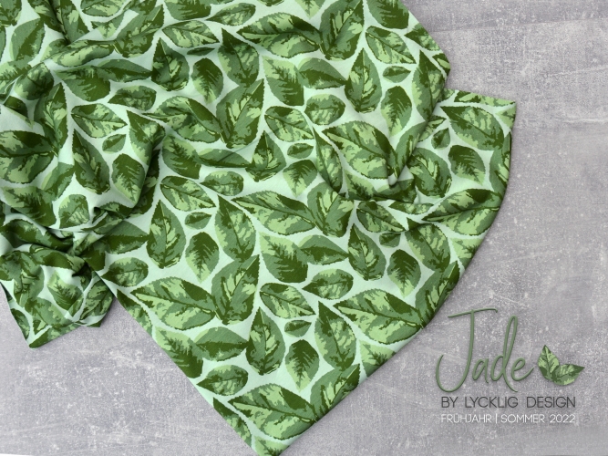 Jersey Swafing - Jade by lycklig design - Blätter - Kiwigrün