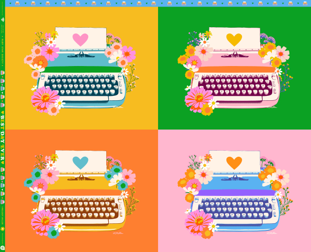 Patchwork Baumwolle - Ruby Star Society - Melody Miller - Best Day Ever - TYPEWRITER PANEL