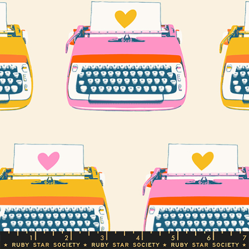 Patchwork Baumwolle - Ruby Star Society - Melody Miller - Best Day Ever - TYPEWRITERS - NATURAL