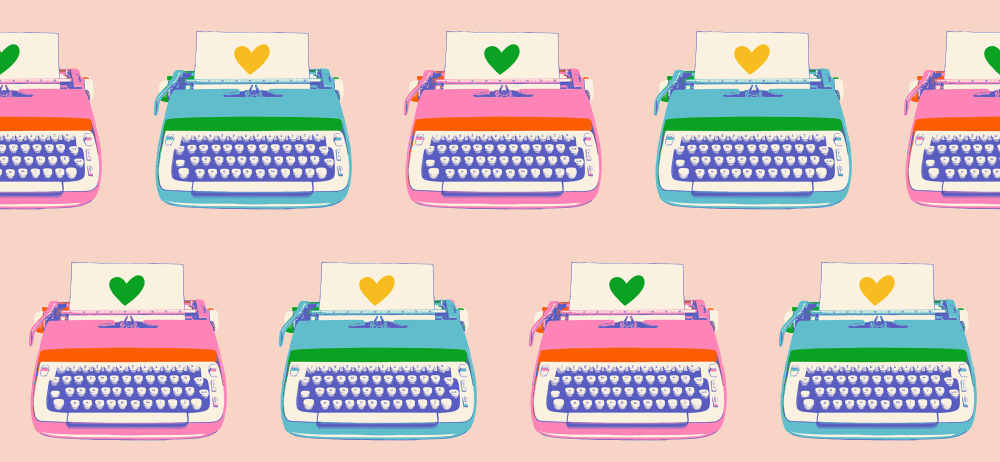 Patchwork Baumwolle - Ruby Star Society - Melody Miller - Best Day Ever - TYPEWRITERS - VINTAGE PINK