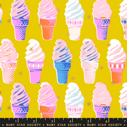 Patchwork Baumwolle - Ruby Star Society - Melody Miller - Best Day Ever - ICE CREAM - GOLDEN HOUR