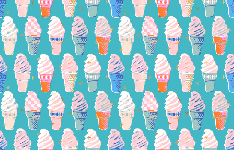 Patchwork Baumwolle - Ruby Star Society - Melody Miller - Best Day Ever - ICE CREAM - DARK TURQUOISE