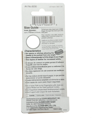 Clover - Thimbles - Leder Fingerhut - Large