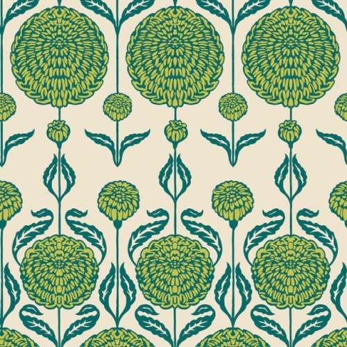 Patchwork Baumwolle - Birch Farm by Joel Dewberry - Chrysanthemum Blooms