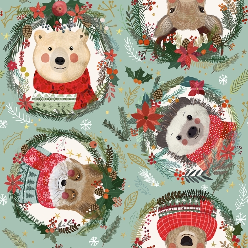 Patchwork Baumwolle - Mia Charro - Christmas Squad - Squad Wreaths