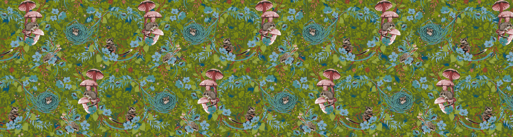 Baumwolle Patchwork - Odile Bailloeul - Land Art 2 - Wiese Grün
