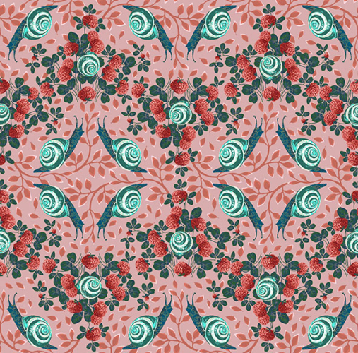 Baumwolle Patchwork - Odile Bailloeul - Land Art 2  - Rosa Rosen