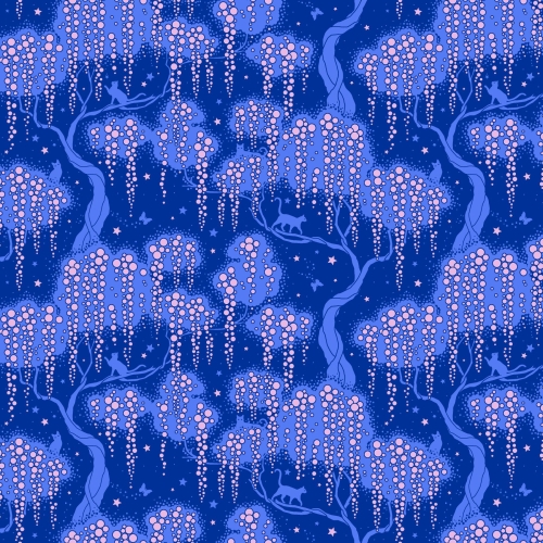 Patchwork Baumwolle - Stacy Peterson -  Belle Epoque - Enchanted Nights - Sapphire