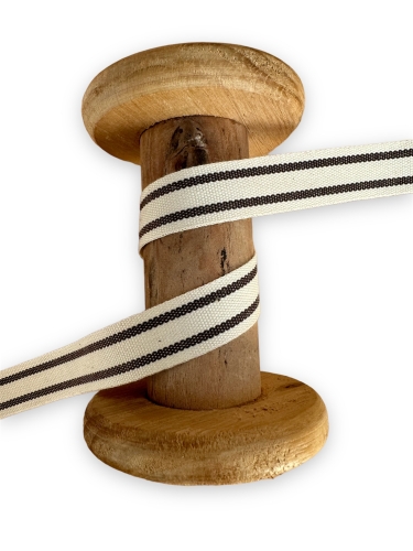 Baumwollband French Stripes - Braun
