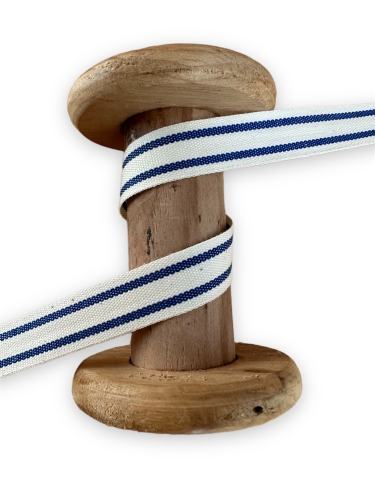 Baumwollband French Stripes - Dunkelblau