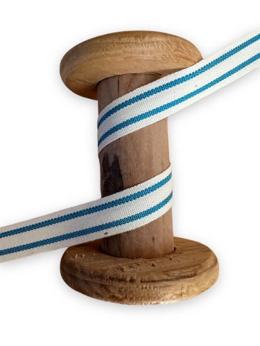 Baumwollband French Stripes - Türkis