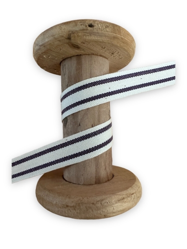 Baumwollband French Stripes - Aubergine