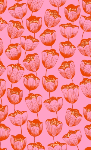 Patchwork Baumwolle - Sarah Watts - Firefly - Tulpen - Pink