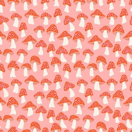 Patchwork Baumwolle - Melody Miller - Darlings 2 - Pilze - Peach Fizz