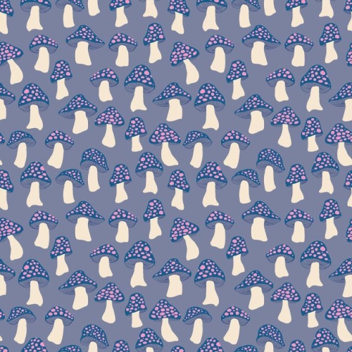 Patchwork Baumwolle - Melody Miller - Darlings 2 - Pilze - Denim