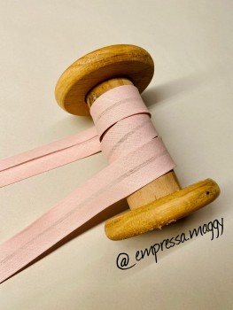 Schrägband Uni 20mm - Babyrosa - 25 METER ROLLE!