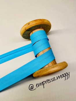 Schrägband Uni 20mm - Helltürkis - 25 METER ROLLE!