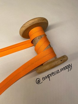 Schrägband Uni 20mm - Orange - 25 METER ROLLE!