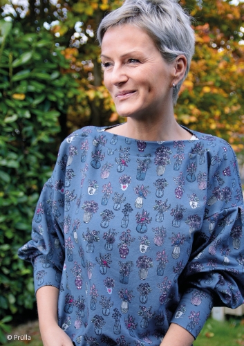 Swafing Sweat - ALL MY FLOWERS BY LILA-LOTTA - Jeansblau