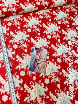 Tilda Patchwork Baumwolle - Botanical Red