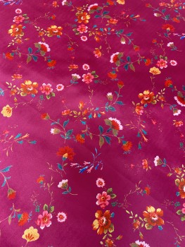 Rustic Flowers - Samt - Pink