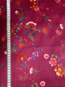 Rustic Flowers - Samt - Pink