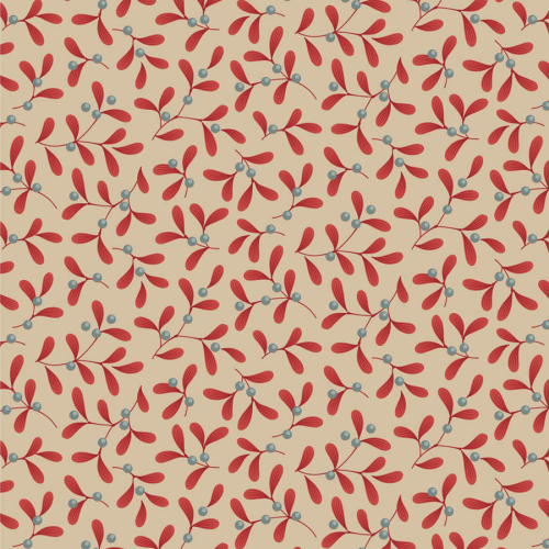 Tilda Patchwork Stoff Baumwolle - Merry Little Christmas - Mistletoe Red