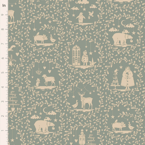 Tilda Patchwork Stoff Baumwolle - Merry Little Christmas - Paperscenes Duckegg