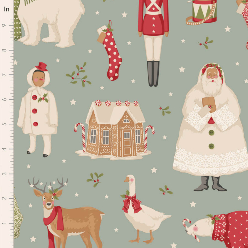 Tilda Patchwork Stoff Baumwolle - Merry Little Christmas - Winterfriends Duckegg - Nachlieferung