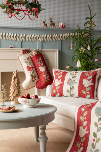 Tilda Patchwork Stoff Baumwolle - Merry Little Christmas - Mistletoe Red