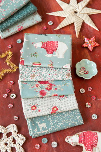 Tilda Patchwork Stoff Baumwolle - Merry Little Christmas - Eve Petrol