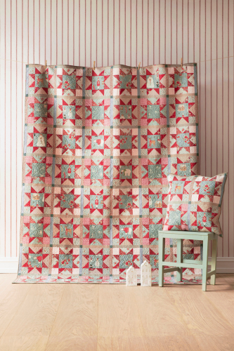 Tilda Patchwork Stoff Baumwolle - Merry Little Christmas - Carol Burgundy