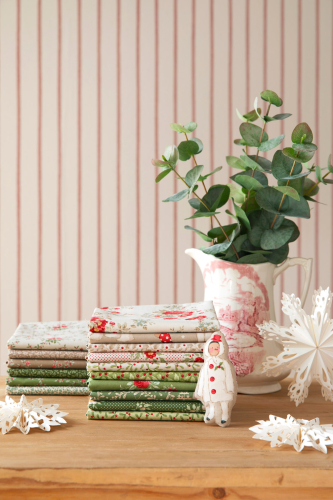Tilda Patchwork Stoff Baumwolle - Merry Little Christmas - Noel Taupe