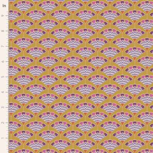 Tilda Patchwork Stoff Baumwolle - Pie in the Sky - Tasselflower-Mustard