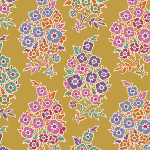 Tilda Patchwork Stoff Baumwolle - Pie in the Sky - WillyNilly-Mustard