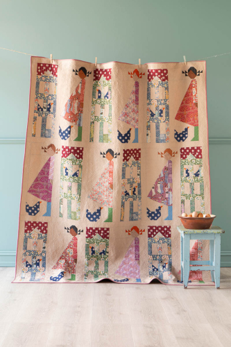 Tilda Patchwork Stoff Baumwolle - Hometown - My Neighborhood Teal