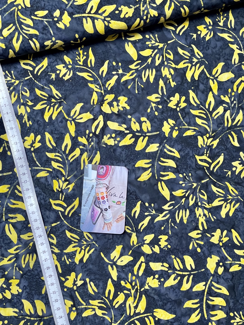 Baumwolle Patchwork - Batik - Leaves - Gelb