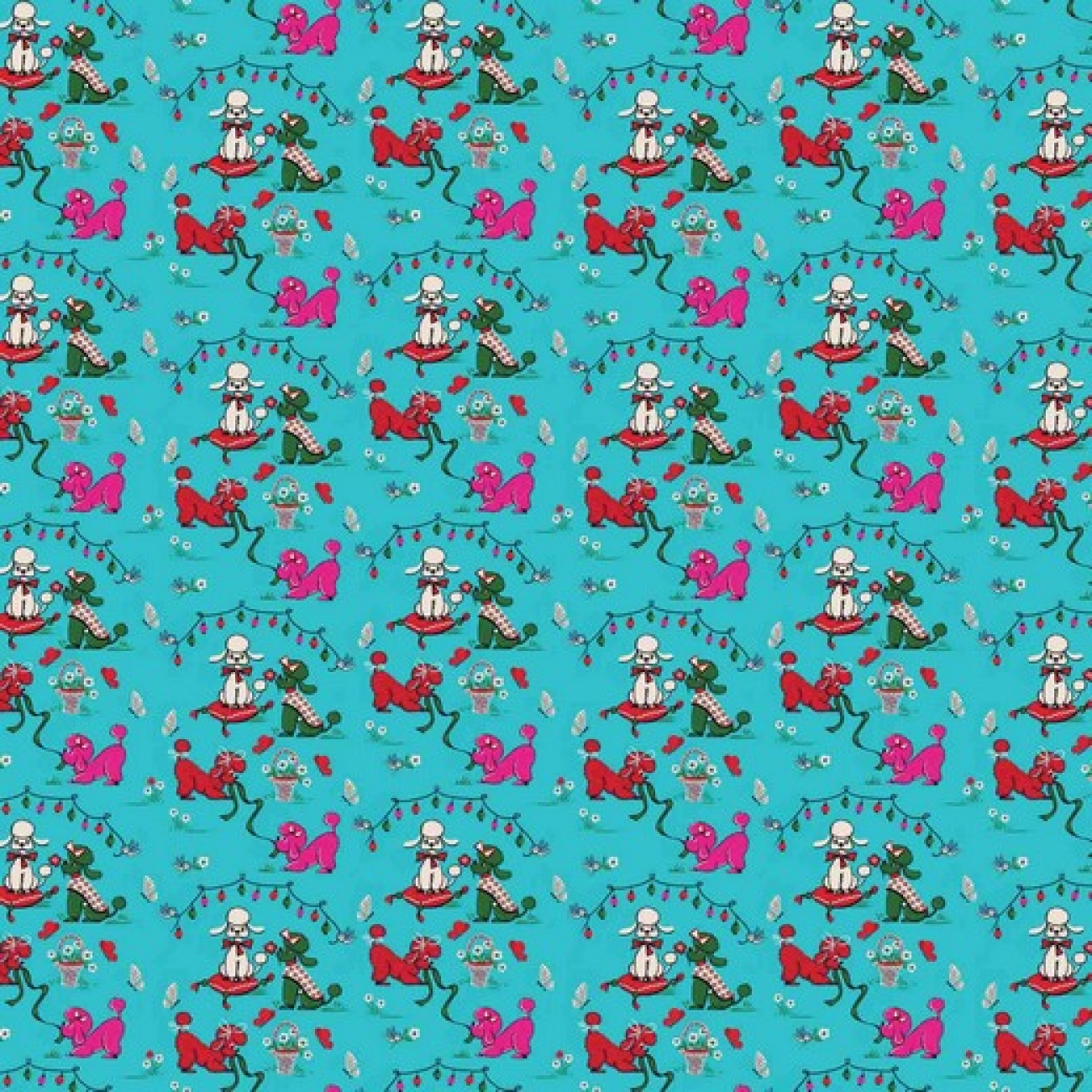 Jersey Fiona Hewitt - POODLE PARTY - Aqua