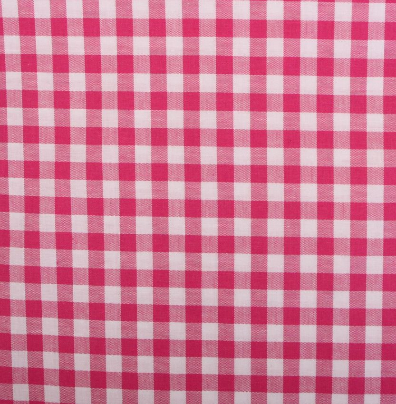 Baumwolle Webware - Vichy Karo - 10 mm - Weiß/Pink