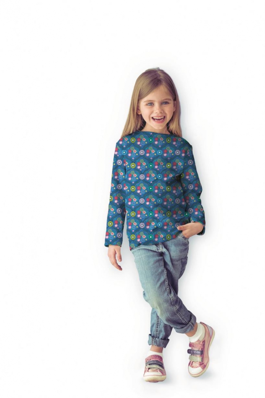 Jersey Digital Fiona Hewitt - Floral - Blue