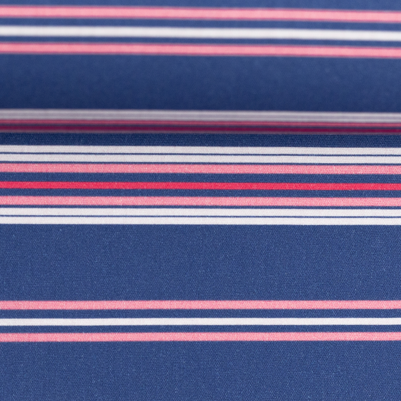 Baumwolle - Streifen - Rosa/Royal