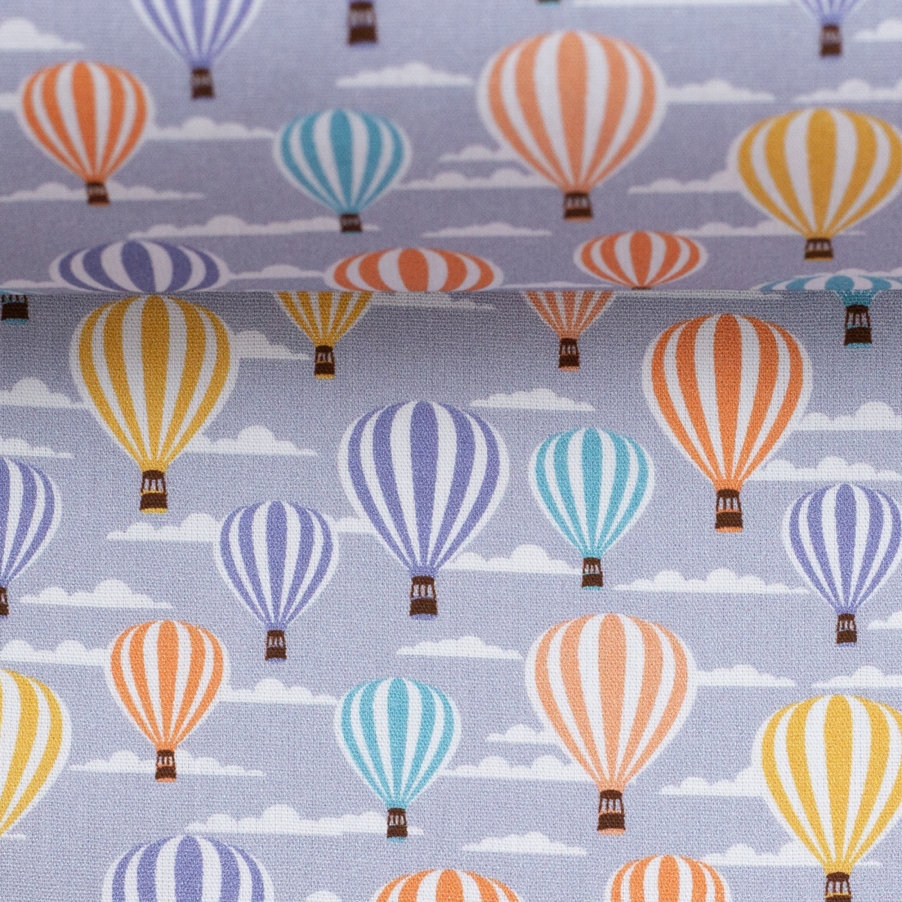 Baumwolle - Heißluftballons - Hellblau