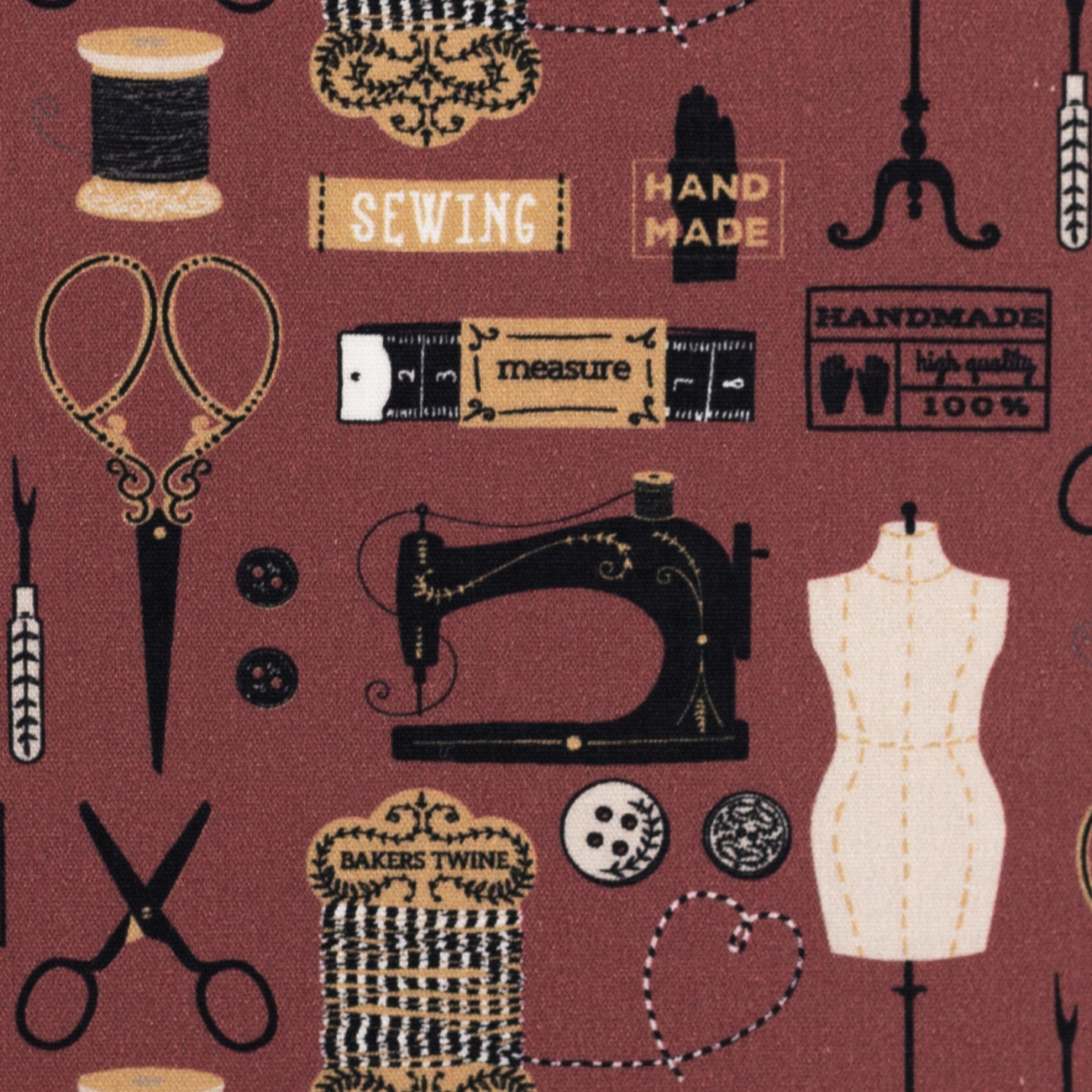 Baumwolle - Nähutensilien - Burgundy