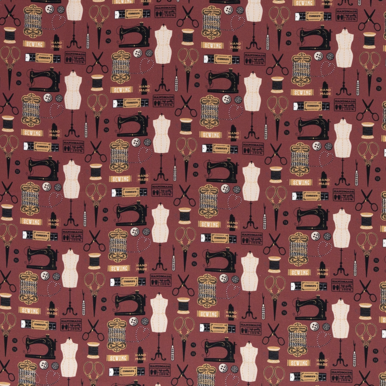 Baumwolle - Nähutensilien - Burgundy